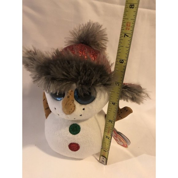 TY Beanie Boos 6" Buttons Snowman Plush Stuffed Animal Toy Heart Tags NEW - Picture 6 of 8